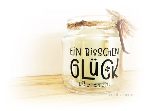 Windlicht Mini Ein bisschen Glück – Bild 2