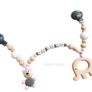 Kinderwagenkette Elefant mit Bär