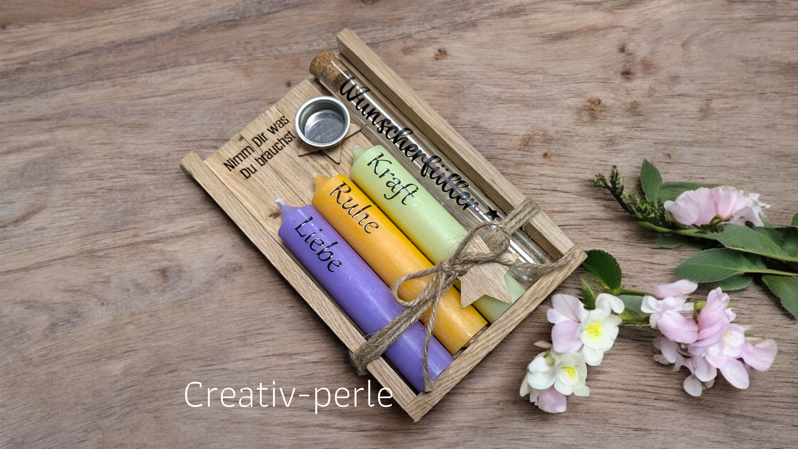 Geschenkset Kerzen Box Nimm Dir mit Wunscherfüller